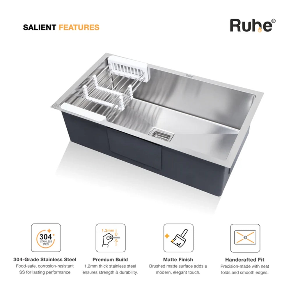 Handmade Single Bowl Kitchen Sink (32 x 18 x 10 Inches)