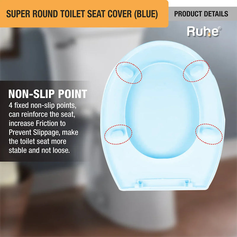 Super Round Toilet Seat Cover (Blue) - by Ruhe