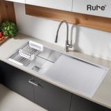 Handmade Single Bowl with Drainboard (45 x 20 x 10 Inches) Kitchen Sink - by Ruhe®