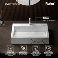 Aether Rectangular Table-Top Wash Basin (23.5 x 16 x 6 Inches)