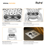 Ruby Square Flat Cut Floor Drain