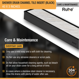 Tile Insert Shower Drain Channel (40 x 3 Inches) Black PVD Coated - by Ruhe®