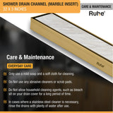 Marble-Insert Shower Drain Channel (3 Inches)
