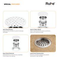 Round 304-Grade Floor Drain with Lock & Cockroach Trap (5.5 Inches) – Mirror Steel
