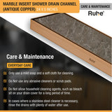 Marble-Insert Shower Drain Channel 5 inches