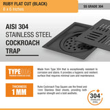 Ruby Square Flat Cut Floor Drain