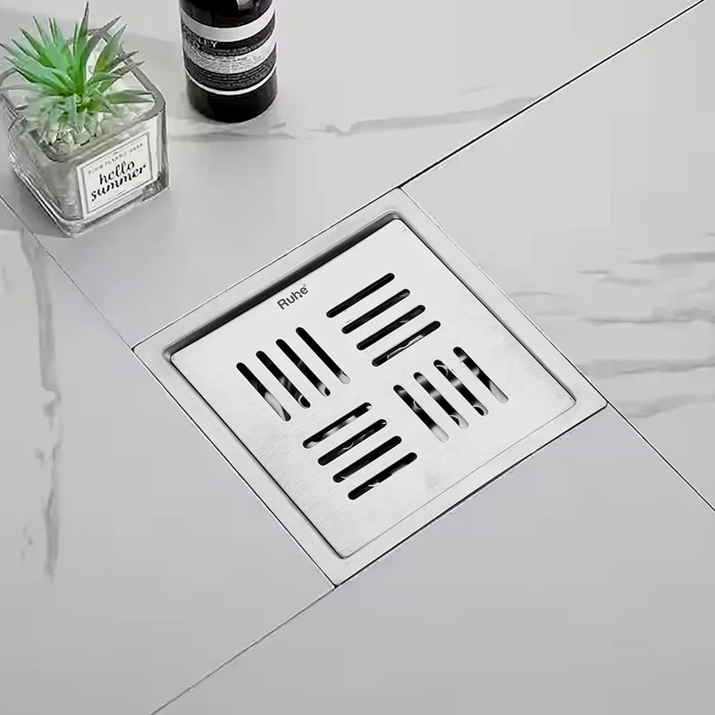 Pluto Square Premium Floor Drain (6 x 6 Inches) - by Ruhe