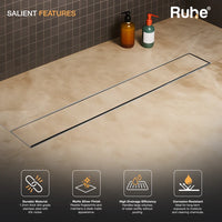 Tile-Insert 304-Grade Shower Drain Channel (4 Inches)