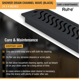 Wave Shower Drain Channel (24 x 4 Inches) Black PVD Coated care and maintenance