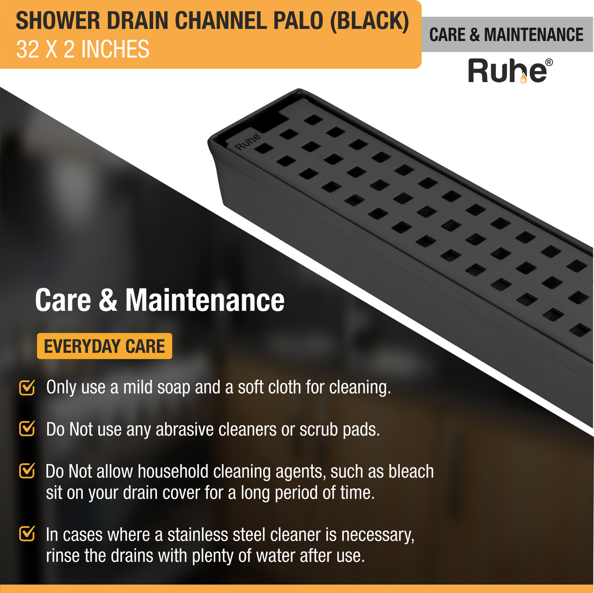 Palo Shower Drain Channel (2 Inches)