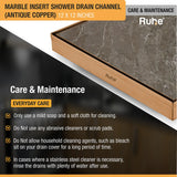 Marble-Insert Shower Drain Channel (12 x 12 Inches)