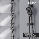 Drizzle 4-in-1 Piano Shower Panel Complete Set including Overhead Shower, Multi-flow Hand Shower & Health Faucet - by Ruhe