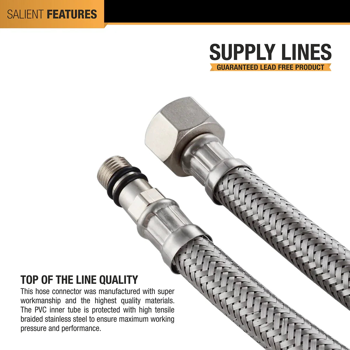 304-Grade Stainless Steel Mixer Connection Pipe (Pack of 2)