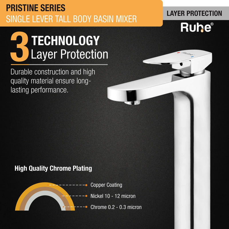 Pristine Single Lever Deck-mount Tall Body Wash Basin Mixer Tap