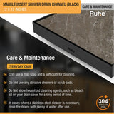 Marble-Insert Shower Drain Channel (12 x 12 Inches)