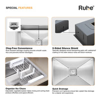 Handmade Stainless Steel Double Bowl Kitchen Sink (37 x 18 x 10 Inches) – Matt Steel