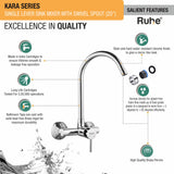 Kara Single Lever Wall-mount Brass Mixer Faucet with Swivel Spout (20 Inches) - by Ruhe®