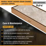 Marble-Insert Shower Drain Channel 5 inches