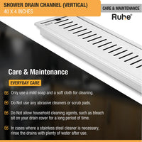 Vertical 304-Grade Shower Drain Channel (4 Inches)