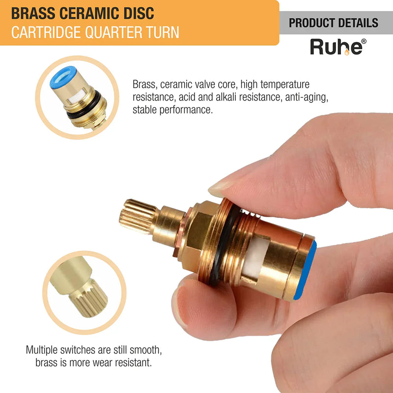 Brass Ceramic Disc Quarter-turn Cartridge (Pack of 4) - by Ruhe