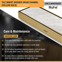 Tile-Insert 304-Grade Shower Drain Channel (4 Inches)