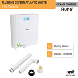 Atlantic Flushing Cistern 8 Ltr (White) package content