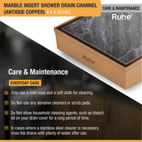 Marble Insert Shower Drain Channel (4 x 4 Inches) ROSE GOLD PVD Coated 5