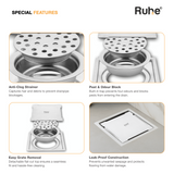 Diamond Square Flat Cut Floor Drain