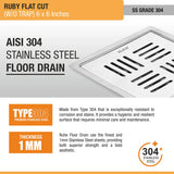 Ruby Flat Cut Floor Drain