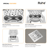 Sapphire Square Flat Cut Floor Drain