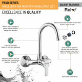 Pavo Single Lever Wall-mount Brass Mixer Faucet with Swivel Spout (20 Inches) - by Ruhe®