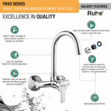 Pavo Single Lever Wall-mount Kitchen Sink Mixer Tap with Swivel Spout