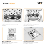 Ruby Square Flat Cut Floor Drain