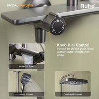 Rain 3-Function Brass Smart Shower Panel Set