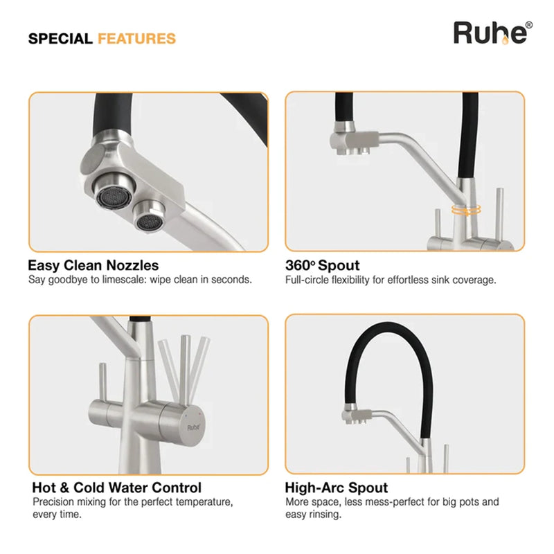 Wind Table Mount Sink Mixer Faucet with RO Water Supply