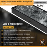 Marble-Insert Shower Drain Channel 5 inches