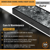 Marble-Insert Shower Drain Channel 5 inches
