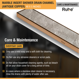 Marble Insert Shower Drain Channel (48 x 5 Inches) ROSE GOLD PVD Coated care and maintenance