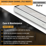 Tile-Insert Shower Drain Channel (3 Inches)