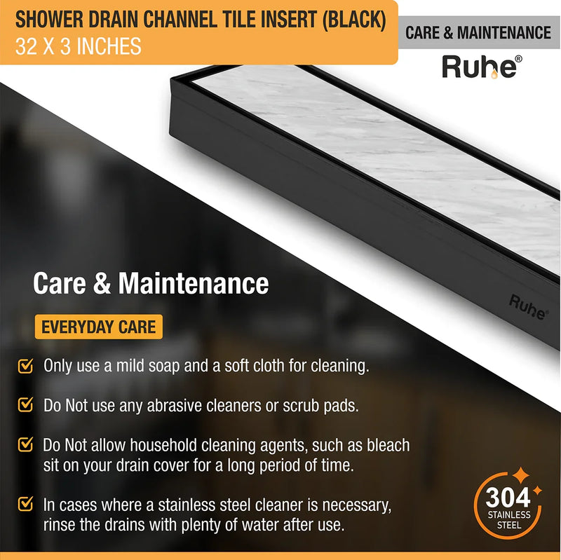 Tile-Insert Shower Drain Channel Coloured (3 Inches)