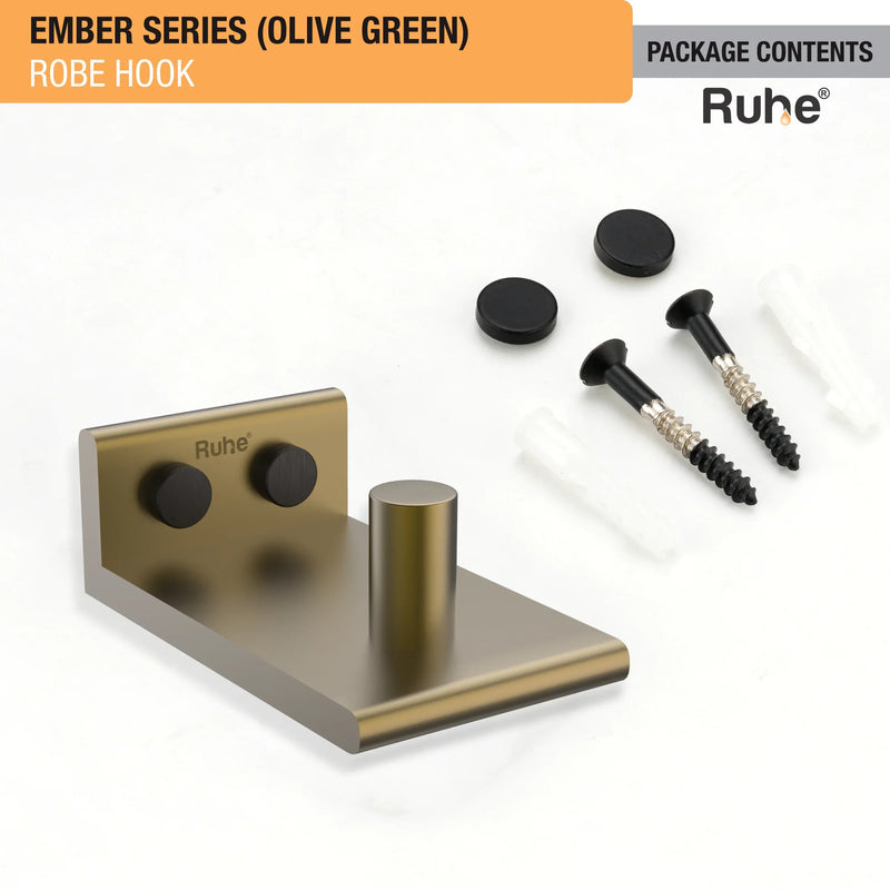 Ember Olive Green Robe Hook (Space Aluminium) - by Ruhe