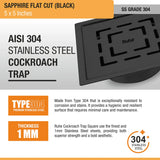 Sapphire Square Flat Cut Floor Drain