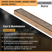 Marble-Insert Shower Drain Channel Coloured (2 Inches)