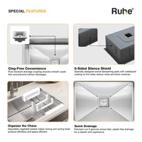 Handmade Stainless Steel Single Bowl Kitchen Sink (24 x 18 x 10 Inches)