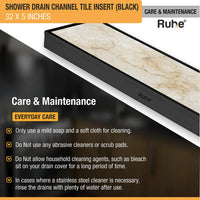 Tile-Insert Shower Drain Channel Coloured (5 Inches)