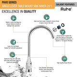 Pavo Single Lever Deck-mount Kitchen Sink Mixer Tap with Swivel Spout