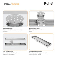 Tile-Insert 304-Grade Shower Drain Channel (4 Inches)