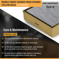 Marble-Insert 304-Grade Square Floor Drain with Cockroach Trap (6 x 6 Inches)