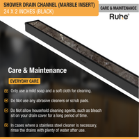 Marble-Insert Shower Drain Channel Coloured (2 Inches)