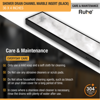 Marble-Insert Shower Drain Channel Coloured (4 Inches)